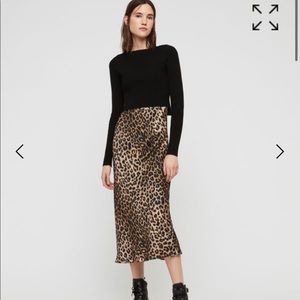 All Saints Leopard dress with detachable sweater